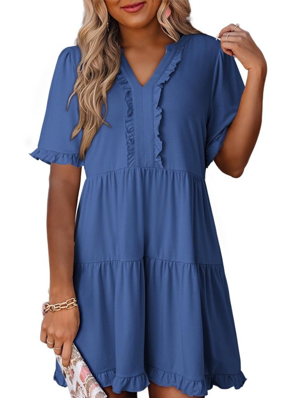 Womens A Line Babydoll Casual Summer Dresses with Pockets